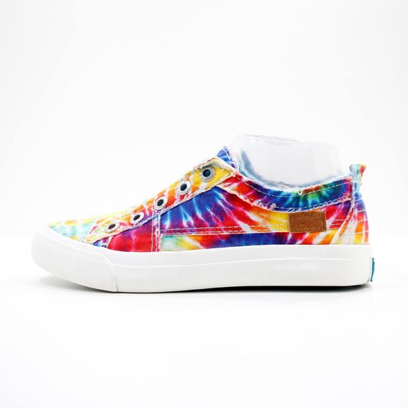 Blowfish Malibu Play Rainbow Tie Dye Canvas Slip On Sneakers - Women's 6 - Picture 1 of 7